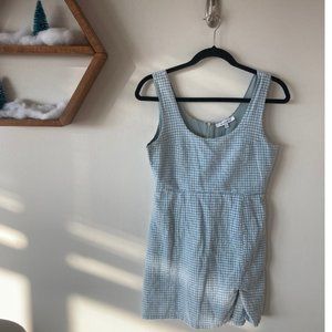 Olivaceous Medium Blue/White Gingham Mini Dress